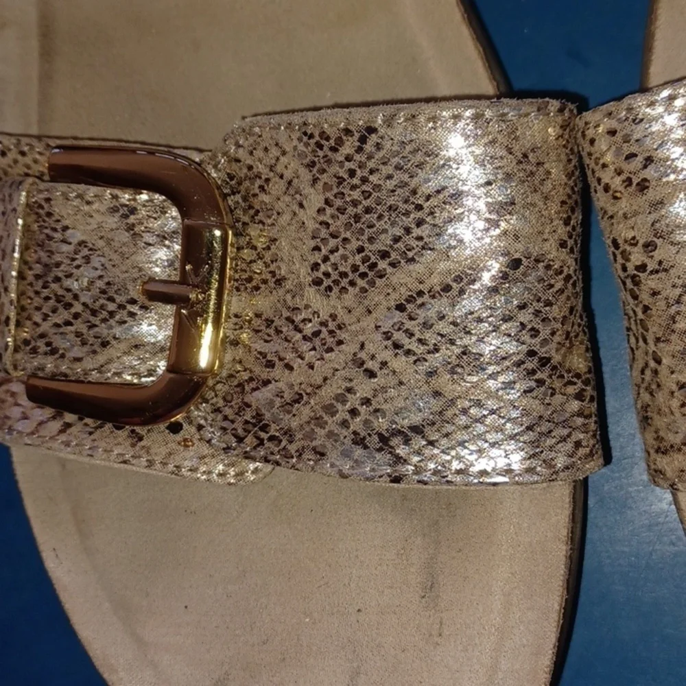 Anne Klein Sport Slides, snake print, sz 8M